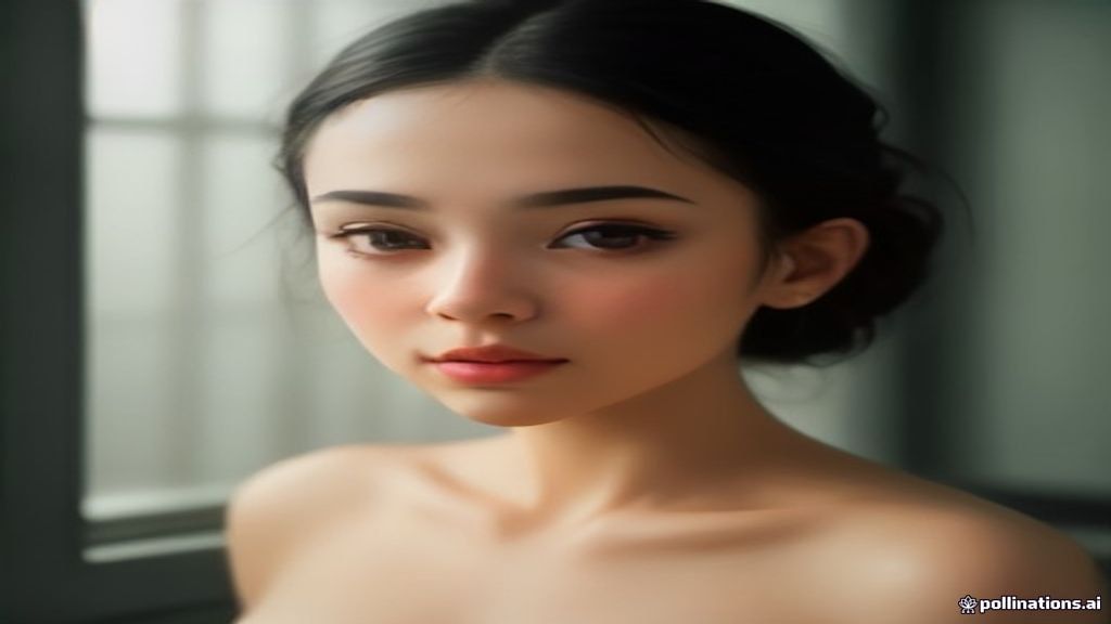 Woman looking critically at her reflection after getting eyelash extensions